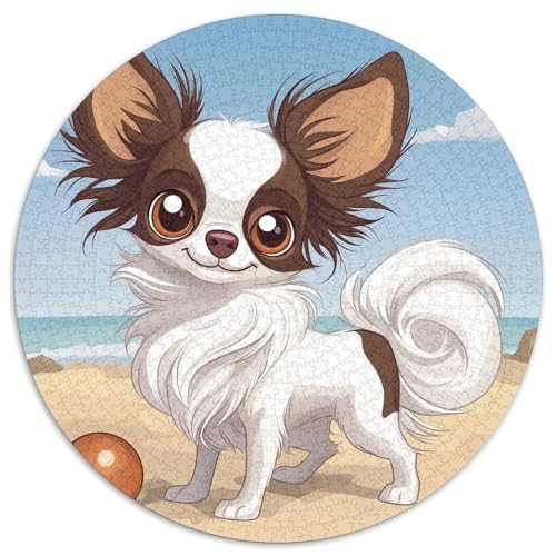 Chihuahua Puzzle 1000 Teile Rund Puzzles Erwachsene Und Kinder Lustiges Stressabbau Teenager Schwer Weihnachten Farbverlauf Kreatives Constellation 1000pcs (67.5x67.5cm) von RTTASVLZX