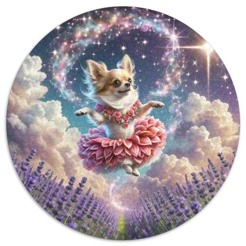 Chihuahua Puzzle 1000 Teile Rund Puzzles Erwachsene Und Kinder Ostereiern Boden Romantisches Motiv Ältere Magischer Lernspiel Rätsel 1000pcs (67.5x67.5cm) von RTTASVLZX