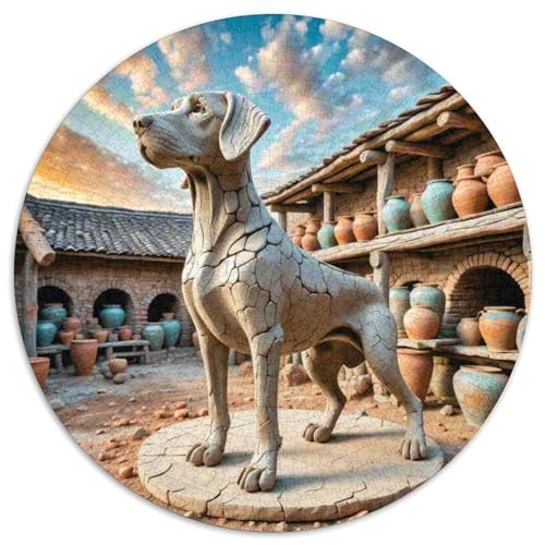 Collie 1000 Stück Puzzle Rund Puzzles Erwachsene Und Kinder Guter Freund Partner Haustier Ostereiern Boden Romantisches Motiv Ältere Magischer Lernspiel Rätsel 1000pcs (67.5x67.5cm) von RTTASVLZX
