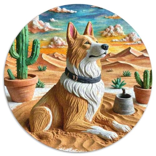 Collie Rund Puzzles 1000 Teile Erwachsene Und Kinder Puzzle Guter Freund Partner Haustier Einzigartige DIY Clevere Rätsel Geschenke Druck Verringerter Legespiel Spiele 1000pcs (67.5x67.5cm) von RTTASVLZX