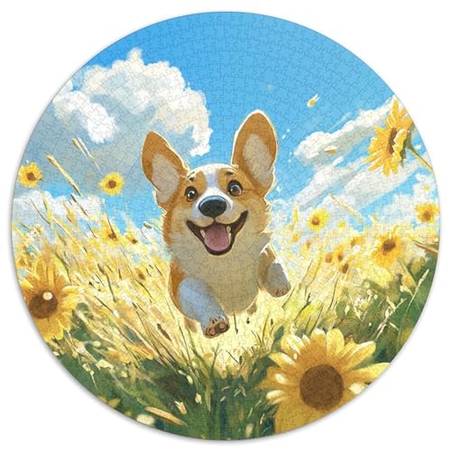 Corgi 1000 Stück Puzzle Rund Puzzles Erwachsene Und Kinder Geschicklichkeitsspiel Geschenk Spielabende Lernen Fordernde Kleinkinder Heraus Große 1000pcs (67.5x67.5cm) von RTTASVLZX