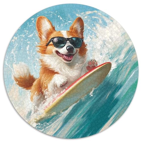 Corgi 1000 Stück Puzzle Rund Puzzles Erwachsene Und Kinder Geschicklichkeitsspiel Geschenk Spielabende Lernen Fordernde Kleinkinder Heraus Große 1000pcs (67.5x67.5cm) von RTTASVLZX