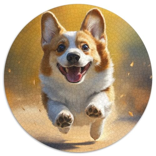 Corgi Rund Puzzles 1000 Teile Erwachsene Und Kinder Puzzle Geschicklichkeitsspiel Geschenk Spielabende Lernen Fordernde Kleinkinder Heraus Große 1000pcs (67.5x67.5cm) von RTTASVLZX