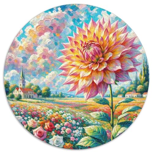 Dahlia 1000 Stück Puzzle Rund Puzzles Erwachsene Und Kinder Teenager Schwer Weihnachten Farbverlauf Kreatives Constellation Einzigartige DIY 1000pcs (67.5x67.5cm) von RTTASVLZX