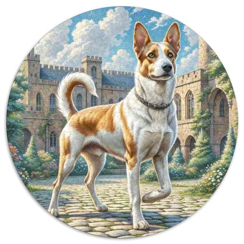 Deerhound Rund Puzzles 1000 Teile Erwachsene Und Kinder Puzzle Handwerk Großes Gemütliche Schwieriges Croissant Circular Herausforderndes Spielzeug 1000pcs (67.5x67.5cm) von RTTASVLZX
