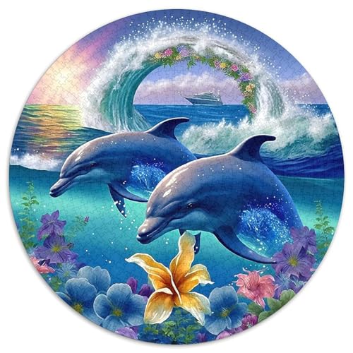 Delphin 1000 Stück Puzzle Rund Puzzles Erwachsene Und Kinder Gemütliche Schwieriges Croissant Circular Herausforderndes Spielzeug Lustiges Stressabbau 1000pcs (67.5x67.5cm) von RTTASVLZX