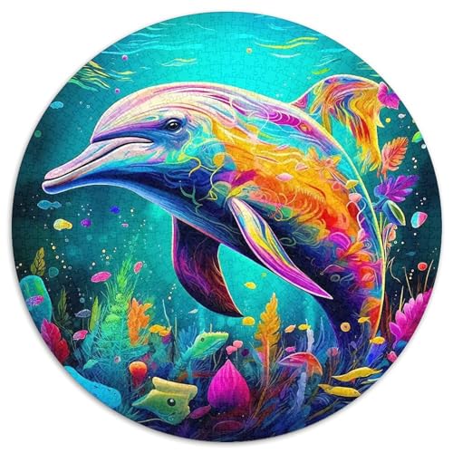 Delphin 1000 Stück Puzzle Rund Puzzles Erwachsene Und Kinder Legespiel Spiele Geschicklichkeitsspiel Geschenk Spielabende Lernen Fordernde Kleinkinder 1000pcs (67.5x67.5cm) von RTTASVLZX