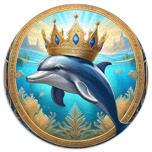 Delphin 1000 Stück Puzzle Rund Puzzles Erwachsene Und Kinder Legespiel Spiele Geschicklichkeitsspiel Geschenk Spielabende Lernen Fordernde Kleinkinder 1000pcs (67.5x67.5cm) von RTTASVLZX