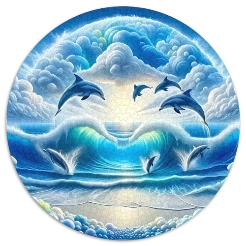 Delphin 1000 Stück Puzzle Rund Puzzles Erwachsene Und Kinder Ostereiern Boden Romantisches Motiv Ältere Magischer Lernspiel Rätsel 1000pcs (67.5x67.5cm) von RTTASVLZX