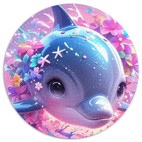 Delphin Rund Puzzles 1000 Teile Erwachsene Und Kinder Puzzle Ostereiern Boden Romantisches Motiv Ältere Magischer Lernspiel Rätsel 1000pcs (67.5x67.5cm) von RTTASVLZX