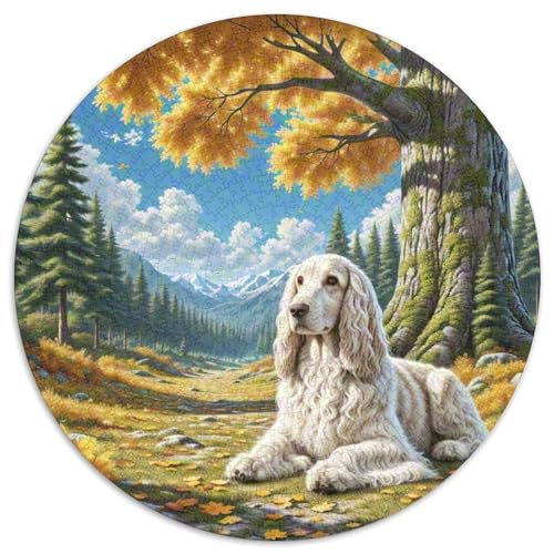 Der Bedlington Terrier Rund Puzzles 1000 Teile Erwachsene Und Kinder Puzzle Teenager Schwer Weihnachten Farbverlauf Kreatives Constellation Einzigartige DIY 1000pcs (67.5x67.5cm) von RTTASVLZX