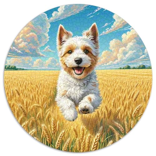 Der Bedlington Terrier Rund Puzzles 1000 Teile Erwachsene Und Kinder Puzzle Teenager Schwer Weihnachten Farbverlauf Kreatives Constellation Einzigartige DIY 1000pcs (67.5x67.5cm) von RTTASVLZX