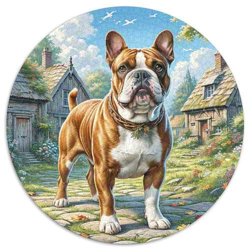 Der Der Staffordshire Bull Terrier Puzzle 1000 Teile Rund Puzzles Erwachsene Und Kinder Teenager Schwer Weihnachten Farbverlauf Kreatives Constellation Einzigartige DIY 1000pcs (67.5x67.5cm) von RTTASVLZX