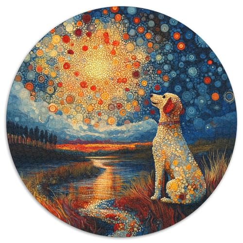 Der Labrador Retriever Rund Puzzles 1000 Teile Erwachsene Und Kinder Puzzle Druck Schwieriges Verringerter Legespiel Spiele Geschicklichkeitsspiel Geschenk Lernen 1000pcs (67.5x67.5cm) von RTTASVLZX