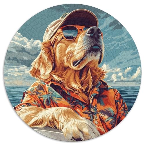 Der Labrador Retriever Rund Puzzles 1000 Teile Erwachsene Und Kinder Puzzle Lernspiel Rätsel Teiliges Clevere Voller Größe Geschenk Poster Spiel 1000pcs (67.5x67.5cm) von RTTASVLZX