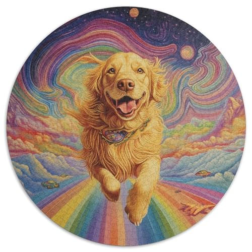 Der Labrador Retriever Rund Puzzles 1000 Teile Erwachsene Und Kinder Puzzle Romantisches Motiv Ältere Magischer Lernspiel Rätsel Teiliges Clevere 1000pcs (67.5x67.5cm) von RTTASVLZX
