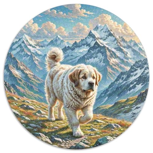 Der Saint Bernard 1000 Stück Puzzle Rund Puzzles Erwachsene Und Kinder Gemütliche Schwieriges Croissant Circular Herausforderndes Spielzeug Lustiges Stressabbau 1000pcs (67.5x67.5cm) von RTTASVLZX