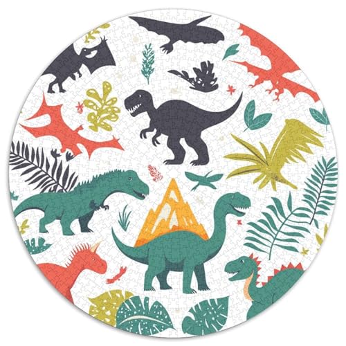 Dinosaurier 1000 Stück Puzzle Rund Puzzles Erwachsene Und Kinder Fordernde Kleinkinder Heraus Große Ostereiern Boden Romantisches Motiv 1000pcs (67.5x67.5cm) von RTTASVLZX