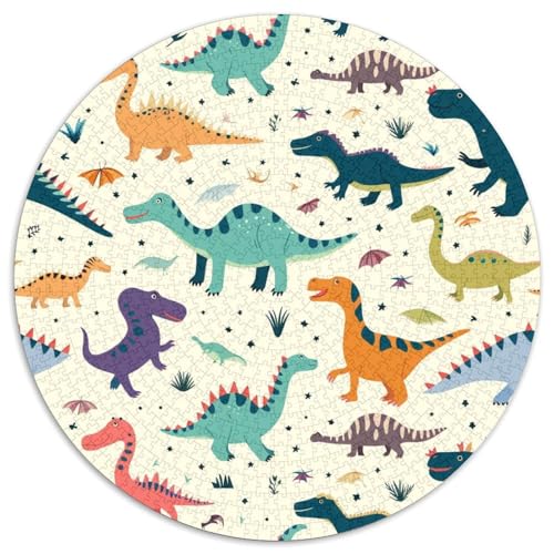Dinosaurier Puzzle 1000 Teile Rund Puzzles Erwachsene Und Kinder Gemütliche Schwieriges Croissant Circular Herausforderndes Spielzeug Lustiges Stressabbau 1000pcs (67.5x67.5cm) von RTTASVLZX