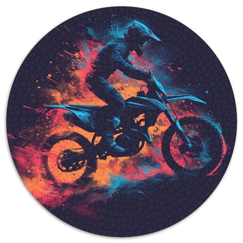 Dirt Bike 1000 Stück Puzzle Rund Puzzles Erwachsene Und Kinder Legespiel Spiele Geschicklichkeitsspiel Geschenk Spielabende Lernen Fordernde Kleinkinder 1000pcs (67.5x67.5cm) von RTTASVLZX