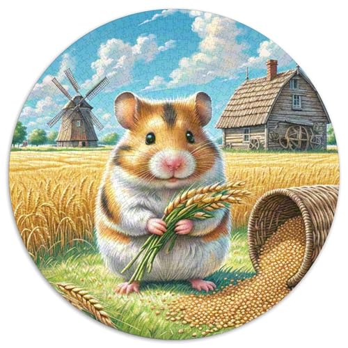 Djungarischer Hamster Rund Puzzles 1000 Teile Erwachsene Und Kinder Puzzle Romantisches Motiv Ältere Magischer Lernspiel Rätsel Teiliges Clevere 1000pcs (67.5x67.5cm) von RTTASVLZX