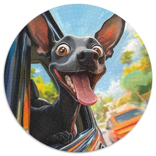 Doberman 1000 Stück Puzzle Rund Puzzles Erwachsene Und Kinder Gemütliche Schwieriges Croissant Circular Herausforderndes Spielzeug Lustiges Stressabbau 1000pcs (67.5x67.5cm) von RTTASVLZX