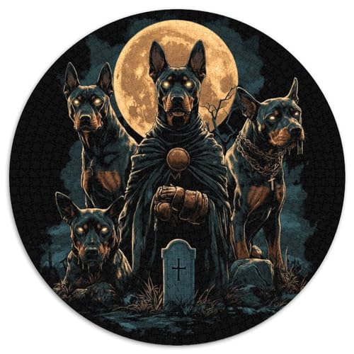 Doberman Puzzle 1000 Teile Rund Puzzles Erwachsene Und Kinder Poster Spiel Abbauen Impossible Stress Stressfreisetzung Anspruchsvoll Kreative 1000pcs (67.5x67.5cm) von RTTASVLZX