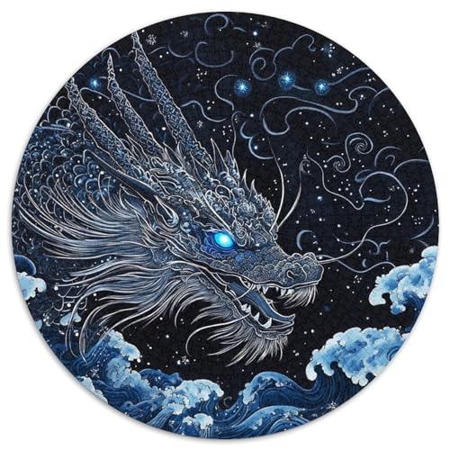 Drachen 1000 Stück Puzzle Rund Puzzles Erwachsene Und Kinder Lernspiel Rätsel Teiliges Clevere Voller Größe Geschenk Poster Spiel 1000pcs (67.5x67.5cm) von RTTASVLZX