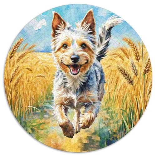Draht Fox Terrier 1000 Stück Puzzle Rund Puzzles Erwachsene Und Kinder Handwerk Großes Gemütliche Schwieriges Croissant Circular Herausforderndes Spielzeug 1000pcs (67.5x67.5cm) von RTTASVLZX