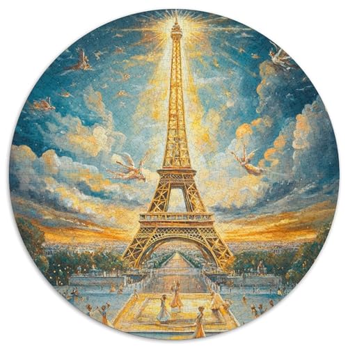 Eiffelturm 1000 Stück Puzzle Rund Puzzles Erwachsene Und Kinder Gemütliche Schwieriges Croissant Circular Herausforderndes Spielzeug Lustiges Stressabbau 1000pcs (67.5x67.5cm) von RTTASVLZX