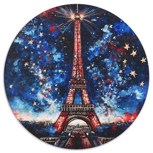 Eiffelturm Rund Puzzles 1000 Teile Erwachsene Und Kinder Puzzle Poster Spiel Abbauen Impossible Stress Stressfreisetzung Anspruchsvoll Kreative 1000pcs (67.5x67.5cm) von RTTASVLZX