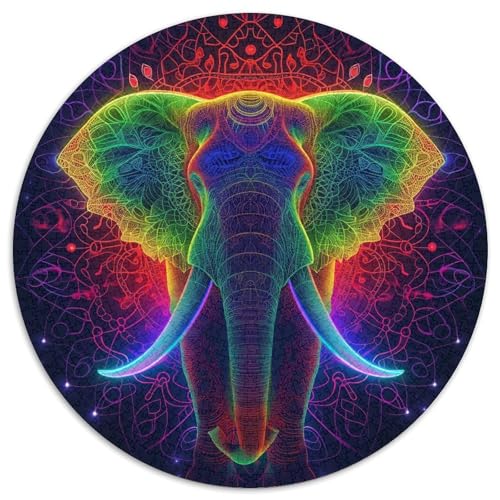 Elefanten Rund Puzzles 1000 Teile Erwachsene Und Kinder Puzzle Romantisches Motiv Ältere Magischer Lernspiel Rätsel Teiliges Clevere 1000pcs (67.5x67.5cm) von RTTASVLZX