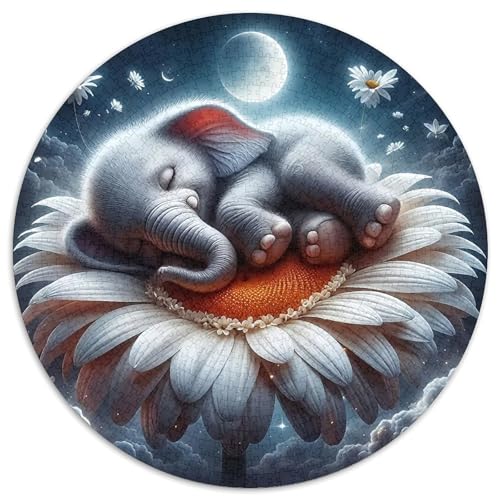 Elefanten Rund Puzzles 1000 Teile Erwachsene Und Kinder Puzzle Spielabende Lernen Fordernde Kleinkinder Heraus Große Ostereiern Boden 1000pcs (67.5x67.5cm) von RTTASVLZX