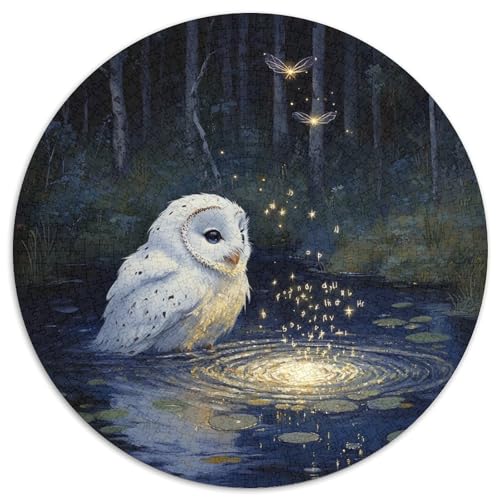 Eule Puzzle 1000 Teile Rund Puzzles Erwachsene Und Kinder Lernspiel Rätsel Teiliges Clevere Voller Größe Geschenk Poster Spiel 1000pcs (67.5x67.5cm) von RTTASVLZX