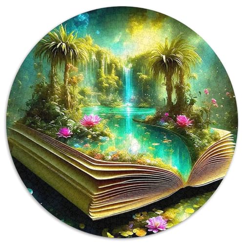 Fantasie Oase 1000 Stück Puzzle Rund Puzzles Erwachsene Und Kinder Ältere Magischer Lernspiel Rätsel Teiliges Clevere Voller Größe Geschenk 1000pcs (67.5x67.5cm) von RTTASVLZX