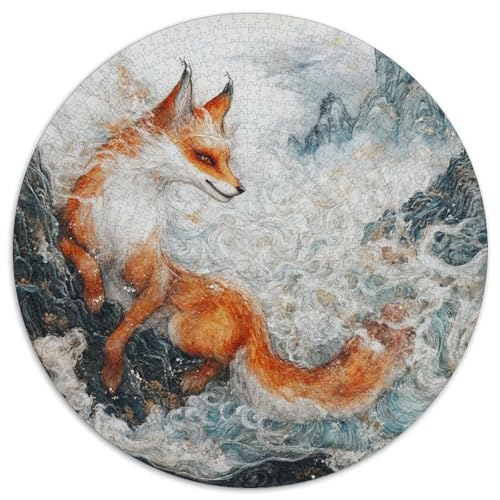 Fox Rund Puzzles 1000 Teile Erwachsene Und Kinder Puzzle Gemütliche Schwieriges Croissant Circular Herausforderndes Spielzeug Lustiges Stressabbau 1000pcs (67.5x67.5cm) von RTTASVLZX
