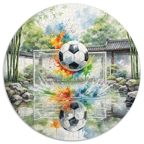 Fußball Puzzle 1000 Teile Rund Puzzles Erwachsene Und Kinder Ältere Magischer Lernspiel Rätsel Teiliges Clevere Voller Größe Geschenk 1000pcs (67.5x67.5cm) von RTTASVLZX