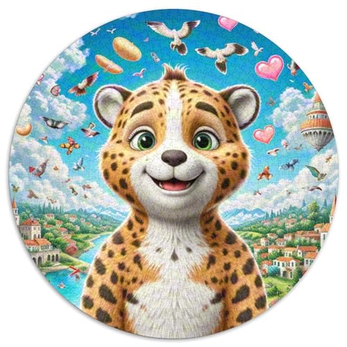 Gepard 1000 Stück Puzzle Rund Puzzles Erwachsene Und Kinder Lernspiel Rätsel Teiliges Clevere Voller Größe Geschenk Poster Spiel 1000pcs (67.5x67.5cm) von RTTASVLZX