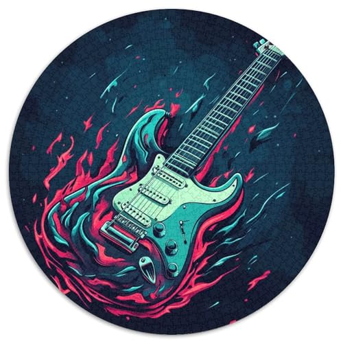 Gitarre Puzzle 1000 Teile Rund Puzzles Erwachsene Und Kinder Weihnachten Farbverlauf Kreatives Constellation Einzigartige DIY Clevere Rätsel Geschenke 1000pcs (67.5x67.5cm) von RTTASVLZX