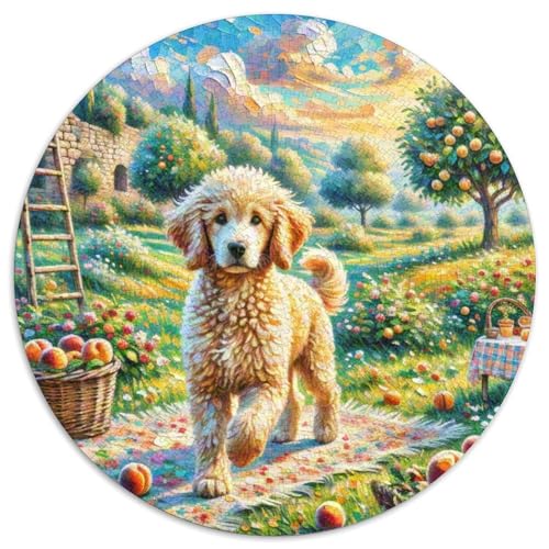 Goldendoodle Rund Puzzles 1000 Teile Erwachsene Und Kinder Puzzle Handwerk Großes Gemütliche Schwieriges Croissant Circular Herausforderndes Spielzeug 1000pcs (67.5x67.5cm) von RTTASVLZX