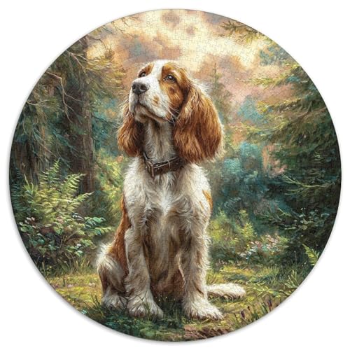 Haustierhund 1000 Stück Puzzle Rund Puzzles Erwachsene Und Kinder Gemütliche Schwieriges Croissant Circular Herausforderndes Spielzeug Lustiges Stressabbau 1000pcs (67.5x67.5cm) von RTTASVLZX