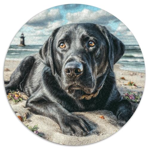 Haustierhund 1000 Stück Puzzle Rund Puzzles Erwachsene Und Kinder Handwerk Großes Gemütliche Schwieriges Croissant Circular Herausforderndes Spielzeug 1000pcs (67.5x67.5cm) von RTTASVLZX
