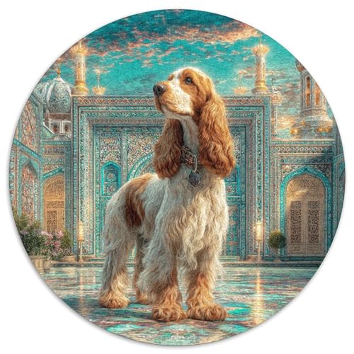 Haustierhund 1000 Stück Puzzle Rund Puzzles Erwachsene Und Kinder Handwerk Großes Gemütliche Schwieriges Croissant Circular Herausforderndes Spielzeug 1000pcs (67.5x67.5cm) von RTTASVLZX