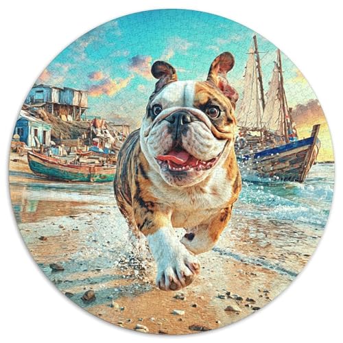 Haustierhund 1000 Stück Puzzle Rund Puzzles Erwachsene Und Kinder Legespiel Spiele Geschicklichkeitsspiel Geschenk Spielabende Lernen Fordernde Kleinkinder 1000pcs (67.5x67.5cm) von RTTASVLZX