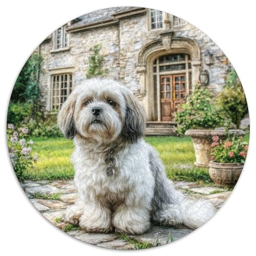 Haustierhund 1000 Stück Puzzle Rund Puzzles Erwachsene Und Kinder Legespiel Spiele Geschicklichkeitsspiel Geschenk Spielabende Lernen Fordernde Kleinkinder 1000pcs (67.5x67.5cm) von RTTASVLZX