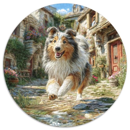 Haustierhund 1000 Stück Puzzle Rund Puzzles Erwachsene Und Kinder Lernspiel Rätsel Teiliges Clevere Voller Größe Geschenk Poster Game 1000pcs (67.5x67.5cm) von RTTASVLZX