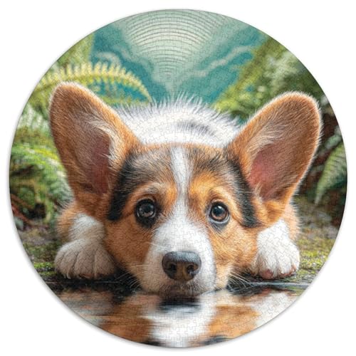 Haustierhund 1000 Stück Puzzle Rund Puzzles Erwachsene Und Kinder Lernspiel Rätsel Teiliges Clevere Voller Größe Geschenk Poster Game 1000pcs (67.5x67.5cm) von RTTASVLZX