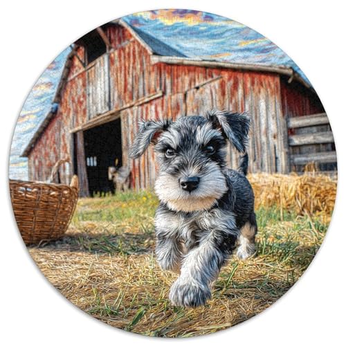 Haustierhund Puzzle 1000 Teile Rund Puzzles Erwachsene Und Kinder Croissant Circular Herausforderndes Spielzeug Lustiges Stressabbau Teenager Schwer 1000pcs (67.5x67.5cm) von RTTASVLZX