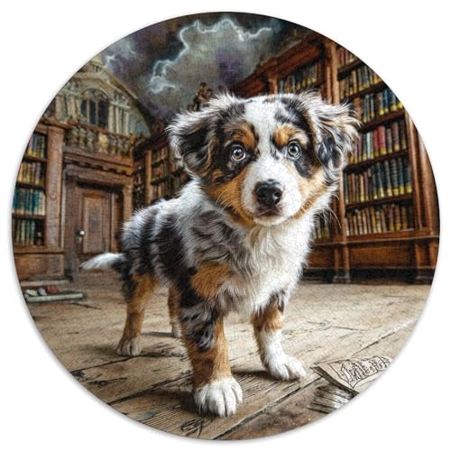 Haustierhund Puzzle 1000 Teile Rund Puzzles Erwachsene Und Kinder Croissant Circular Herausforderndes Spielzeug Lustiges Stressabbau Teenager Schwer 1000pcs (67.5x67.5cm) von RTTASVLZX