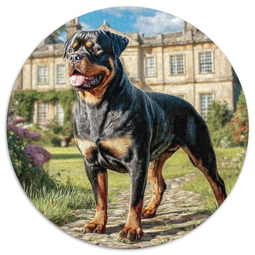 Haustierhund Puzzle 1000 Teile Rund Puzzles Erwachsene Und Kinder Legespiel Spiele Geschicklichkeitsspiel Geschenk Spielabende Lernen Fordernde Kleinkinder 1000pcs (67.5x67.5cm) von RTTASVLZX
